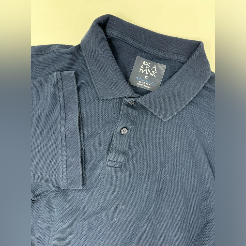 Jos. A. Bank Traveler Polo Shirt Men XL Traditional Fit Blue Short Sleeve GHV7.